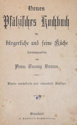 Bild Nr.1: 143-874 Braun,E.: (Küche und Haushalt, Kochbücher, Pfalz)