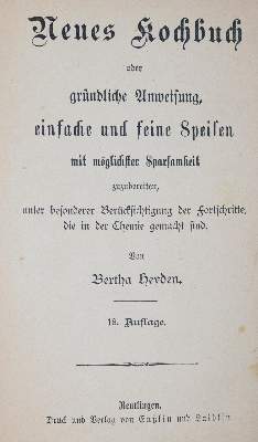 Bild Nr.1: 143-916 Sammlung: (Küche und Haushalt, Kochbücher)