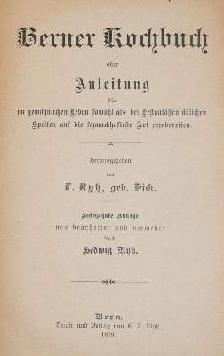Bild Nr.1: 143-938 Rytz,L.: (Küche und Haushalt, Kochbücher, Schweiz)