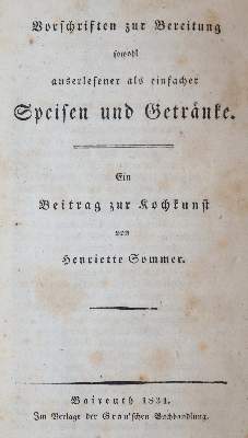 Bild Nr.1: 143-942 Sommer,H.: (Küche und Haushalt, Kochbücher)