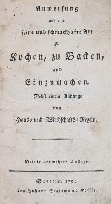 Bild Nr.1: 143-947 Anweisung: (Küche und Haushalt, Kochbücher, Stettin)