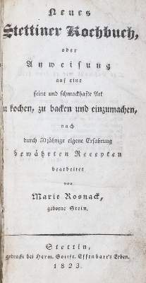 Bild Nr.1: 143-949 Rosnack,M.: (Küche und Haushalt, Kochbücher, Stettin)