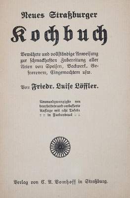 Bild Nr.1: 143-951 Löffler,F.L.: (Küche und Haushalt, Kochbücher, Straßburg)