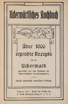 Bild Nr.1: 143-957 Uckermärkisches Kochbuch.: (Küche und Haushalt, Kochbücher)