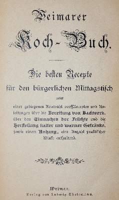Bild Nr.1: 143-970 Weimarer Koch-Buch.: (Küche und Haushalt, Kochbücher)