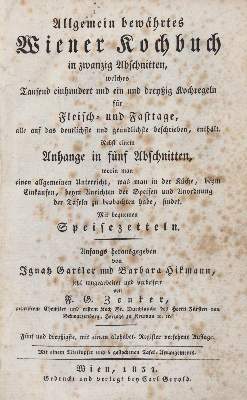Bild Nr.1: 143-974 Gartler,I. u. B.Hikmann.: (Küche und Haushalt, Kochbücher, Wien)