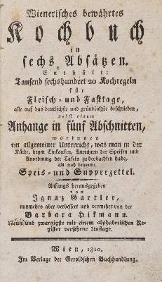Bild Nr.1: 143-975 Gartler,I. u. B.Hikmann.: (Küche und Haushalt, Kochbücher, Wien)