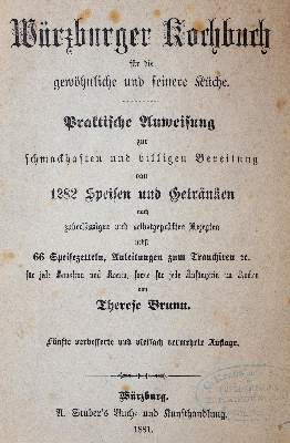 Bild Nr.1: 143-982 Brunn,T.: (Küche und Haushalt, Kochbücher, Würzburg)