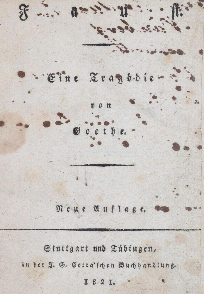 Große Abbildung Nr.1: 144-1009 Goethe,(J.W.v.).: (Literatur und illustrierte Bücher bis 19.Jahrhundert)