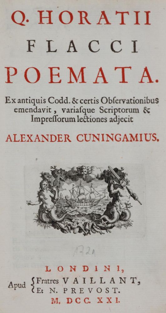 Große Abbildung Nr.1: 144-1021 Horatius Flaccus,Q.: (Literatur und illustrierte Bücher bis 19.Jahrhundert)