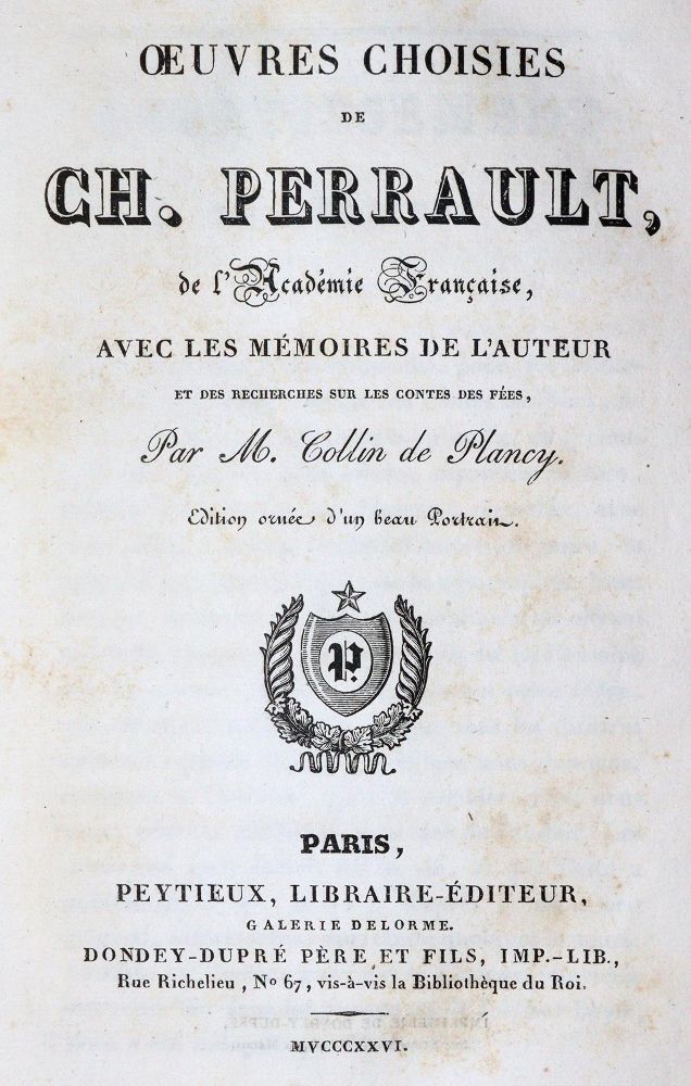 Große Abbildung Nr.1: 144-1052 Perrault,C.: (Literatur und illustrierte Bücher bis 19.Jahrhundert)