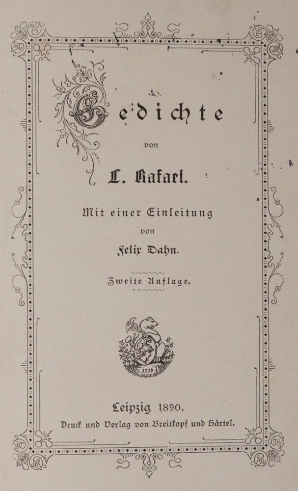 Große Abbildung Nr.1: 144-1061 Rafael,L. (d.i. H.Kiesekamp).: (Literatur und illustrierte Bücher bis 19.Jahrhundert)