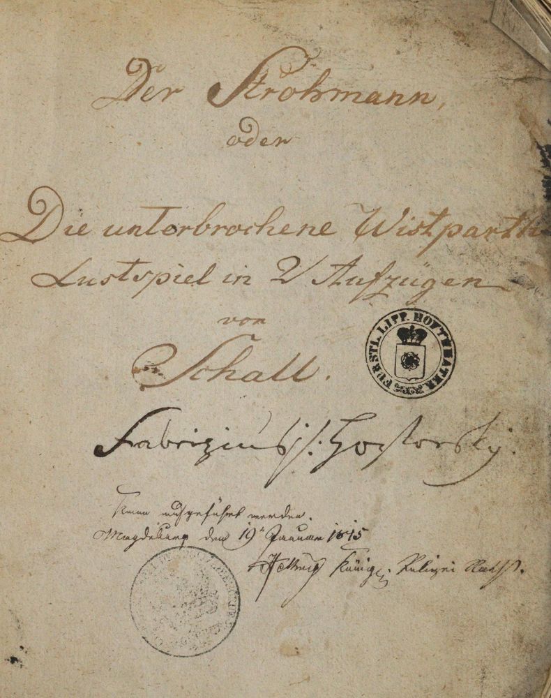 Große Abbildung Nr.1: 144-1071 Schall,K.: (Literatur und illustrierte Bücher bis 19.Jahrhundert)