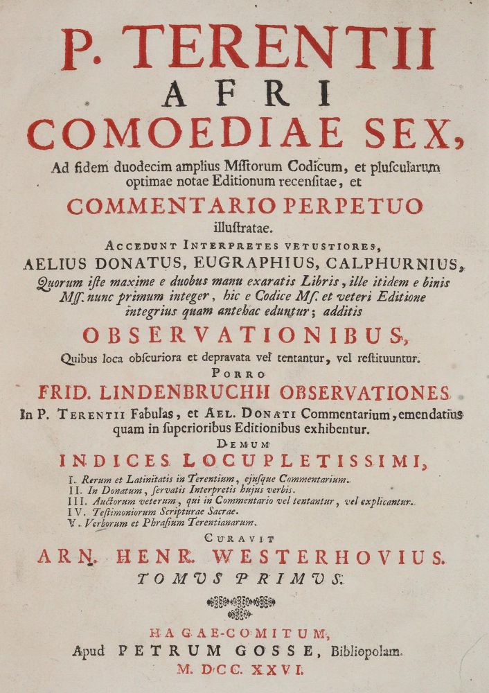 Große Abbildung Nr.1: 144-1081 Terentius,A.P.: (Literatur und illustrierte Bücher bis 19.Jahrhundert)