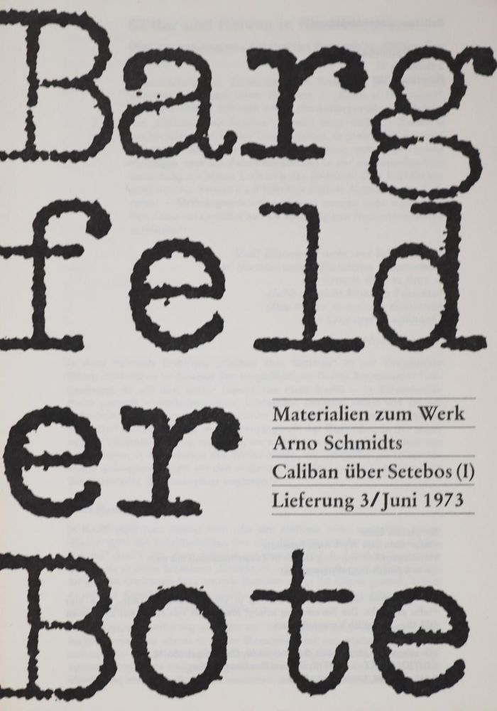 Große Abbildung Nr.1: 144-1099 Bargfelder Bote.: (Arno Schmidt)
