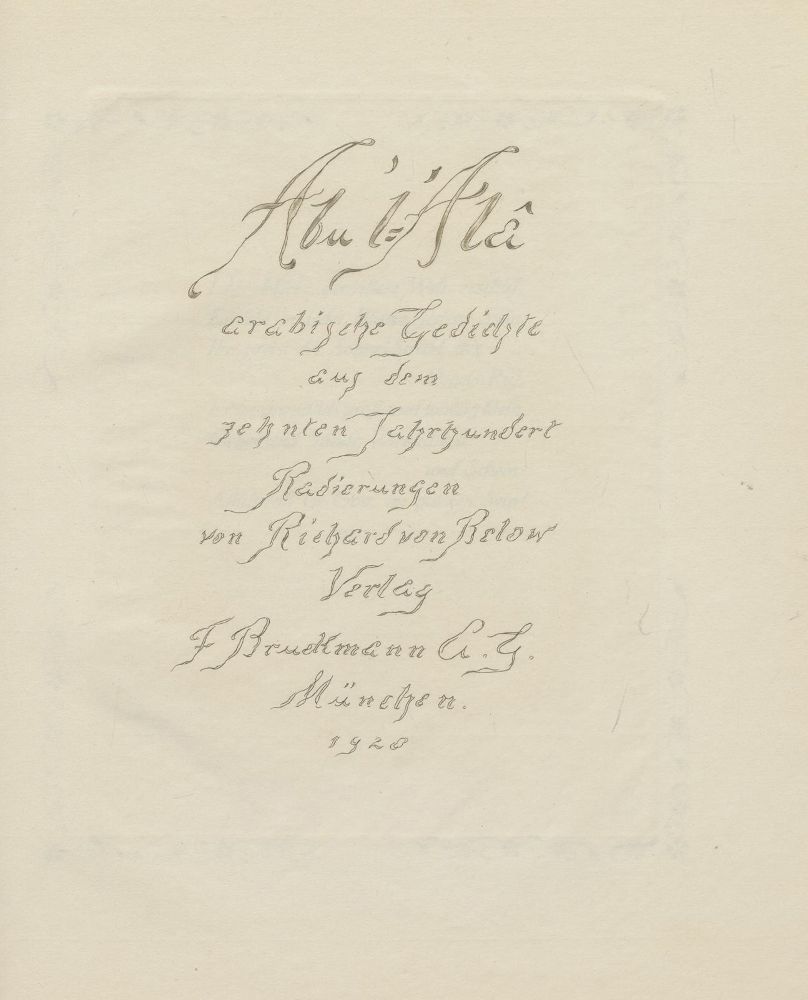 Große Abbildung Nr.4: 144-1108 Below,R.v.: (Literatur und illustrierte Bücher 20.Jahrhundert - Alte Literatur in modernen Ausgaben)