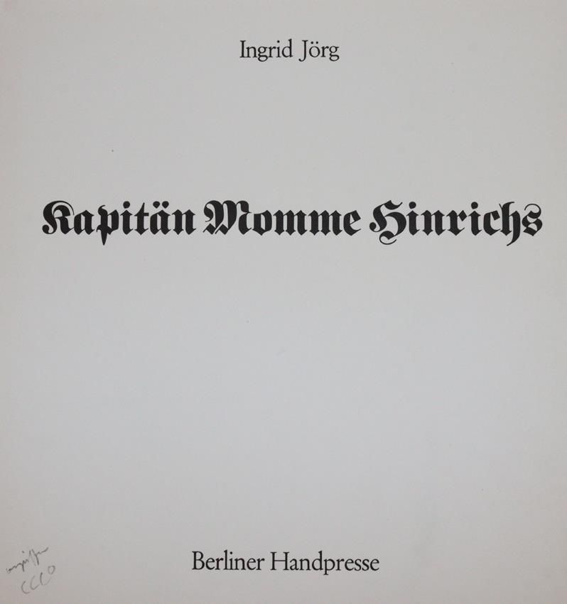 Große Abbildung Nr.1: 144-1109 Jörg,I.: (Berliner Handpresse)