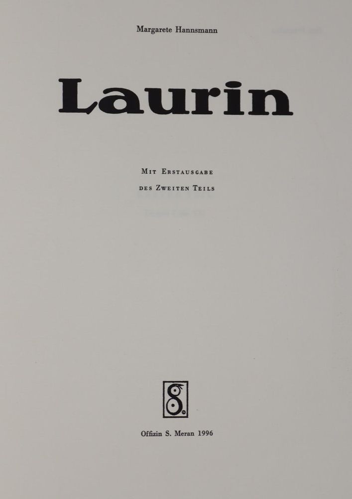 Große Abbildung Nr.2: 144-1176 Hannsmann,M.: (Literatur und illustrierte Bücher 20.Jahrhundert - Alte Literatur in modernen Ausgaben)