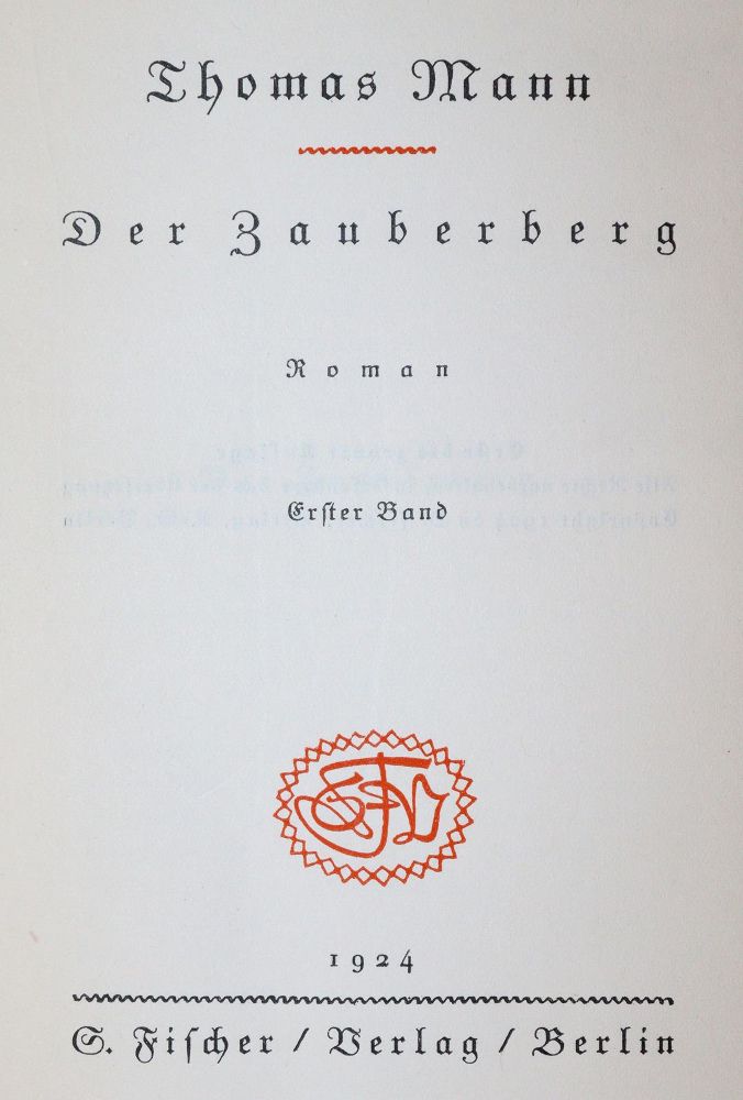 Große Abbildung Nr.1: 144-1215 Mann,T.: (Literatur und illustrierte Bücher 20.Jahrhundert - Alte Literatur in modernen Ausgaben)