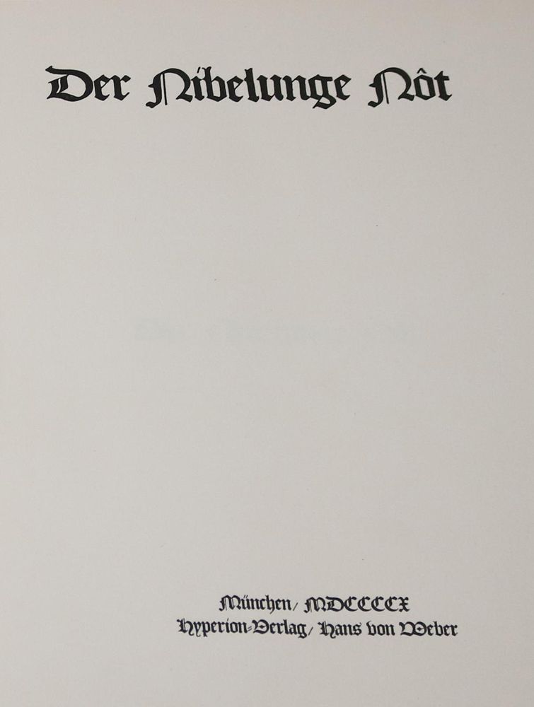 Große Abbildung Nr.1: 144-1230 Nibelunge Not, Der.: (Literatur und illustrierte Bücher 20.Jahrhundert - Alte Literatur in modernen Ausgaben)