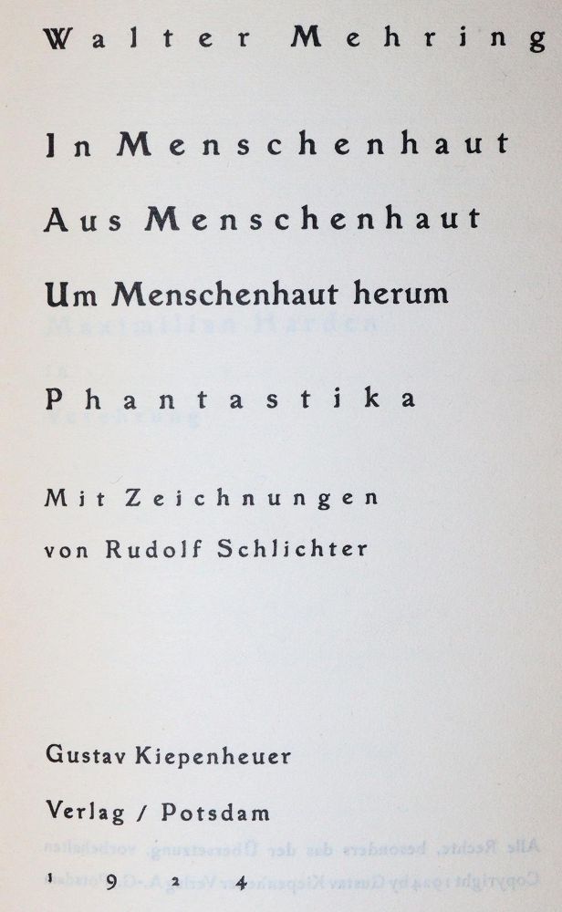 Große Abbildung Nr.1: 144-1275 Mehring,W.: (Schlichter)
