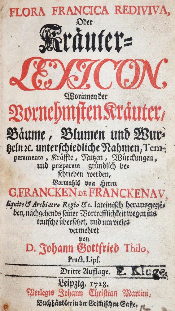 Große Abbildung Nr.1: 144-1311 Franck von Franckenau,G.: (Botanik)
