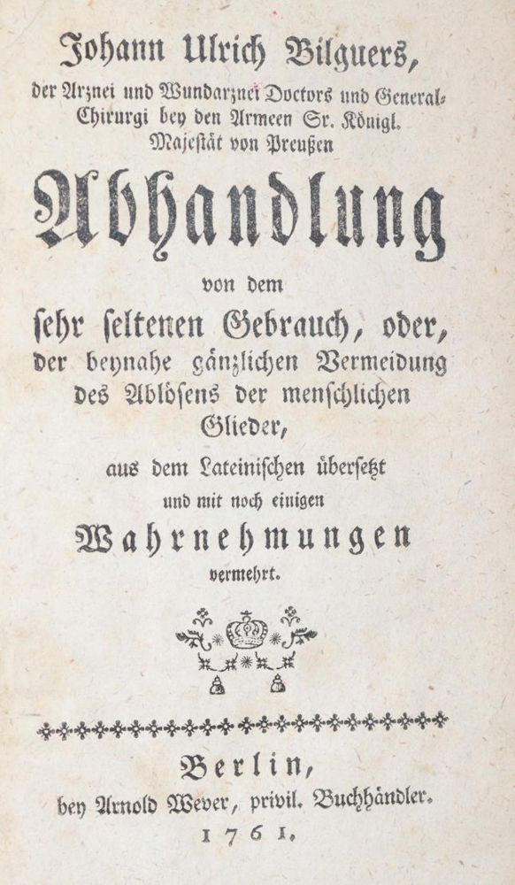 Große Abbildung Nr.1: 144-1345 Bilguer,J.U.: (Medizin)