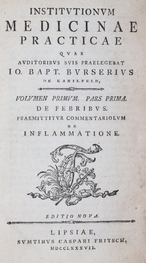 Große Abbildung Nr.1: 144-1350 Burserius de Kanilfeld,J.B. (d.i. G.B.Borsieri).: (Medizin)