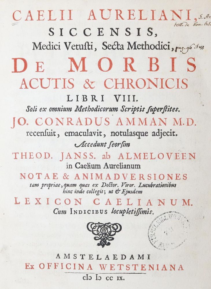 Große Abbildung Nr.2: 144-1351 Caelius Aurelianus.: (Medizin)