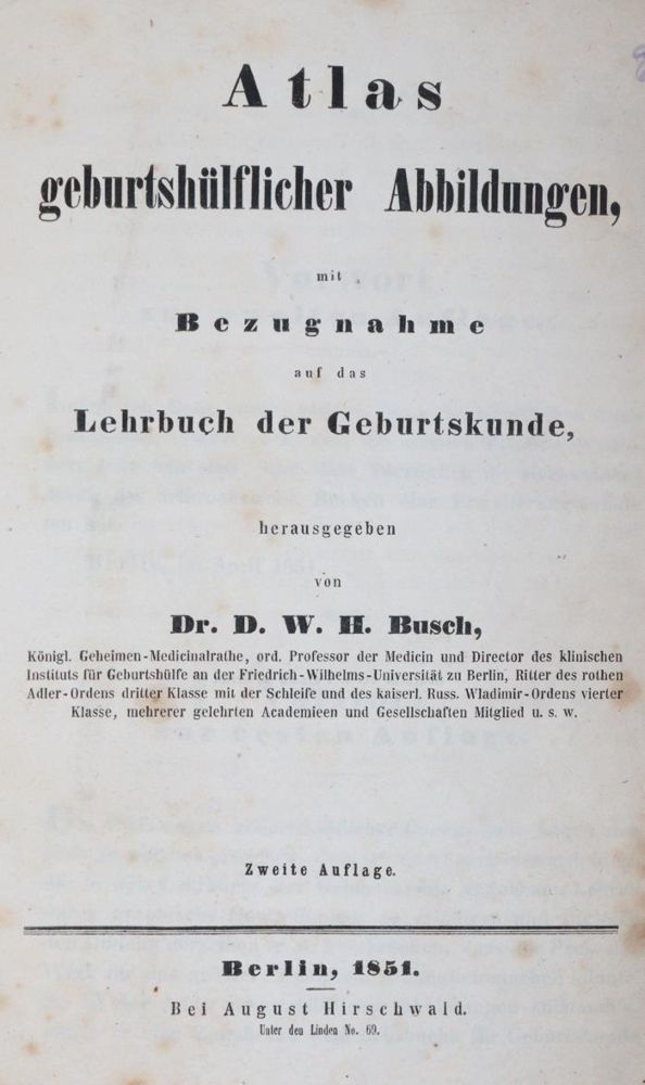 Große Abbildung Nr.1: 144-1370 Busch,D.W.H.: (Medizin, Gynäkologie)