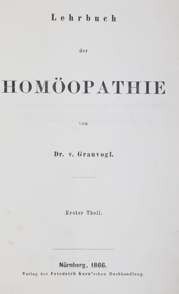 Große Abbildung Nr.1: 144-1382 Grauvogl,(E.)v.: (Medizin, Homöopathie)