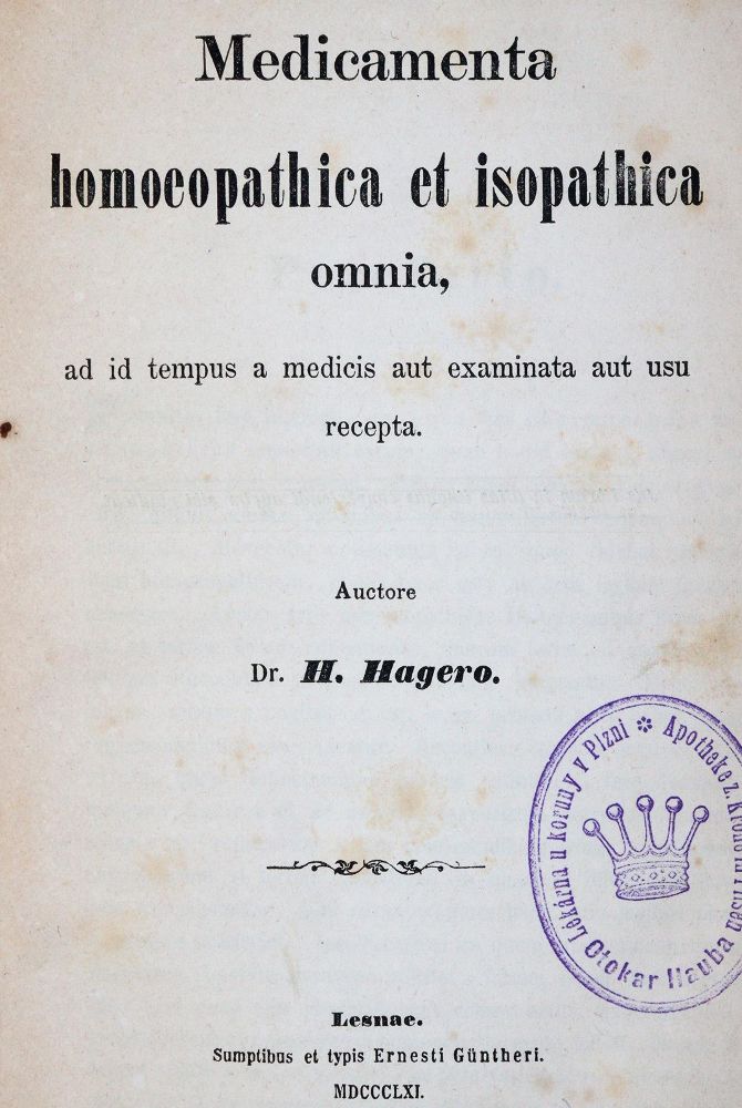 Große Abbildung Nr.1: 144-1383 Hager,H.: (Medizin, Homöopathie)