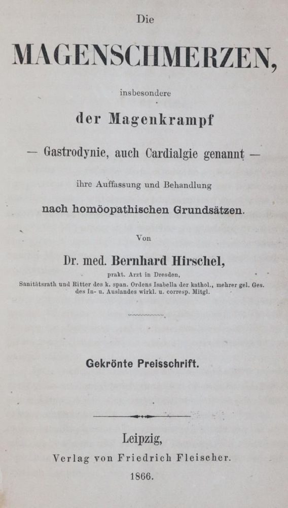 Große Abbildung Nr.1: 144-1387 Hirschel,B.: (Medizin, Homöopathie)