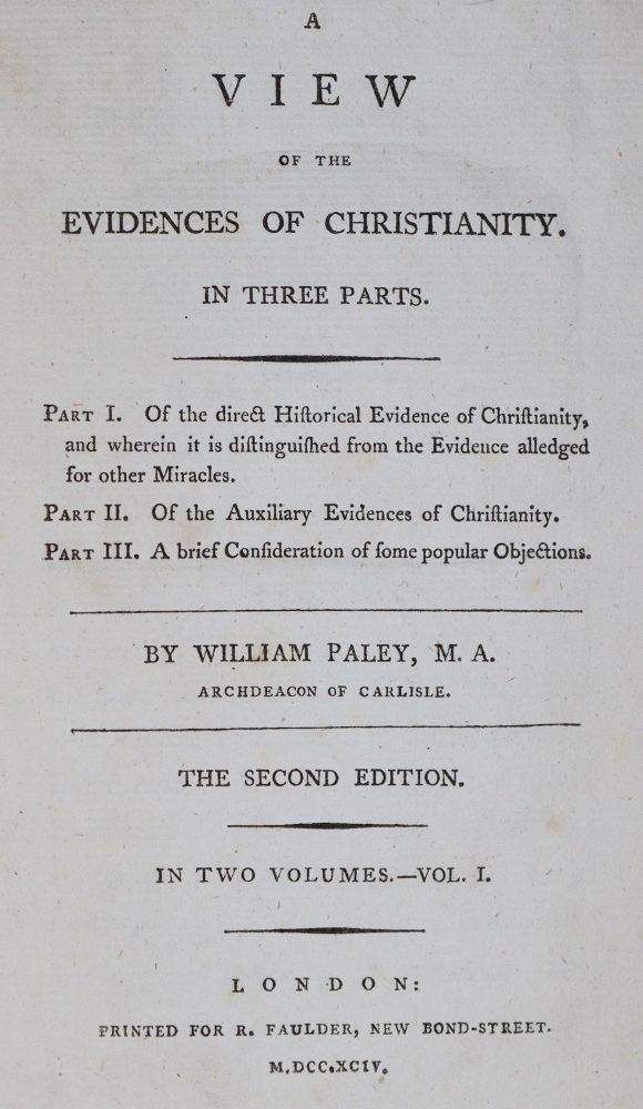Große Abbildung Nr.1: 144-139 Paley,W.: (Alte Drucke, Handschriften und Theologie)