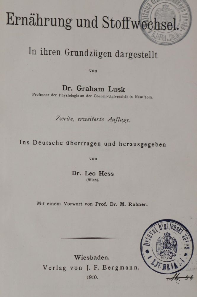 Große Abbildung Nr.3: 144-1404 Lusk,G.: (Medizin)