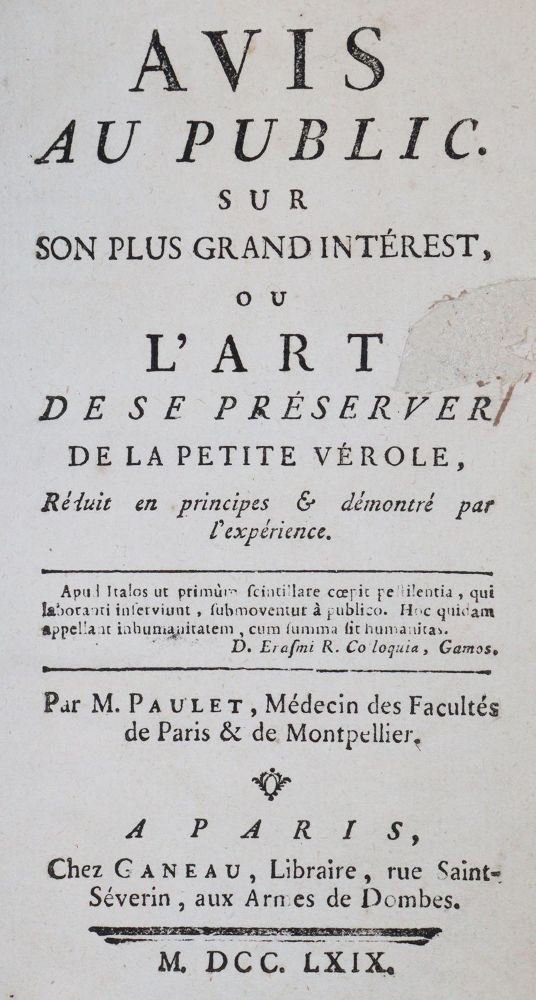 Große Abbildung Nr.1: 144-1411 Paulet,(J.-J.).: (Medizin)