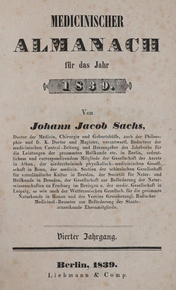 Große Abbildung Nr.5: 144-1427 Sachs,J.J.: (Medizin)