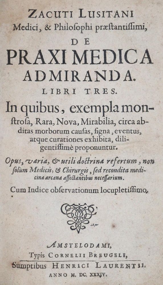 Große Abbildung Nr.1: 144-1442 Zacuto Lusitano,A.: (Medizin)