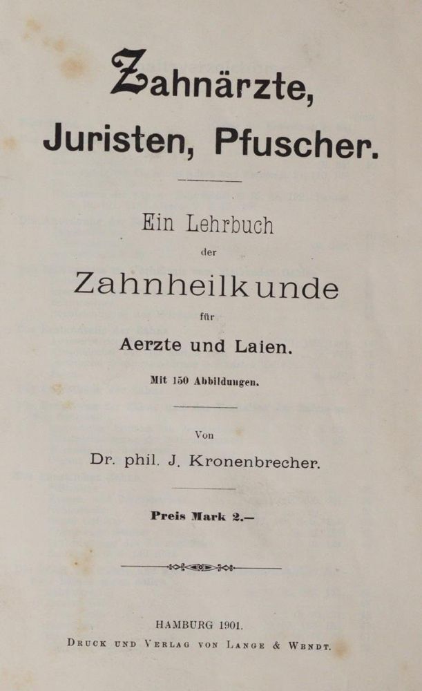 Große Abbildung Nr.1: 144-1443 Kronenbrecher,J.: (Medizin, Zahnheilkunde)