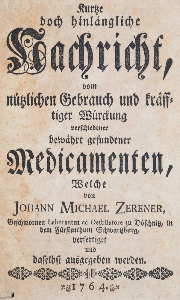 Große Abbildung Nr.1: 144-1444 Zerener,J.M.: (Medizin)