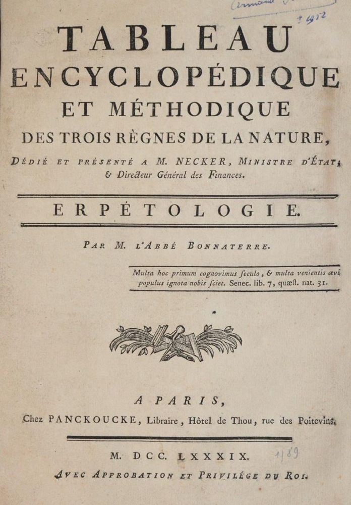 Große Abbildung Nr.1: 144-1446 Bonnaterre,(J.P.).: (Zoologie)