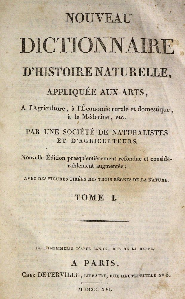 Große Abbildung Nr.1: 144-1458 Nouveau dictionnaire d'histoire naturelle,: (Zoologie)
