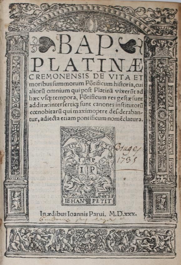 Große Abbildung Nr.1: 144-146 Platina,B.: (Alte Drucke, Handschriften und Theologie)
