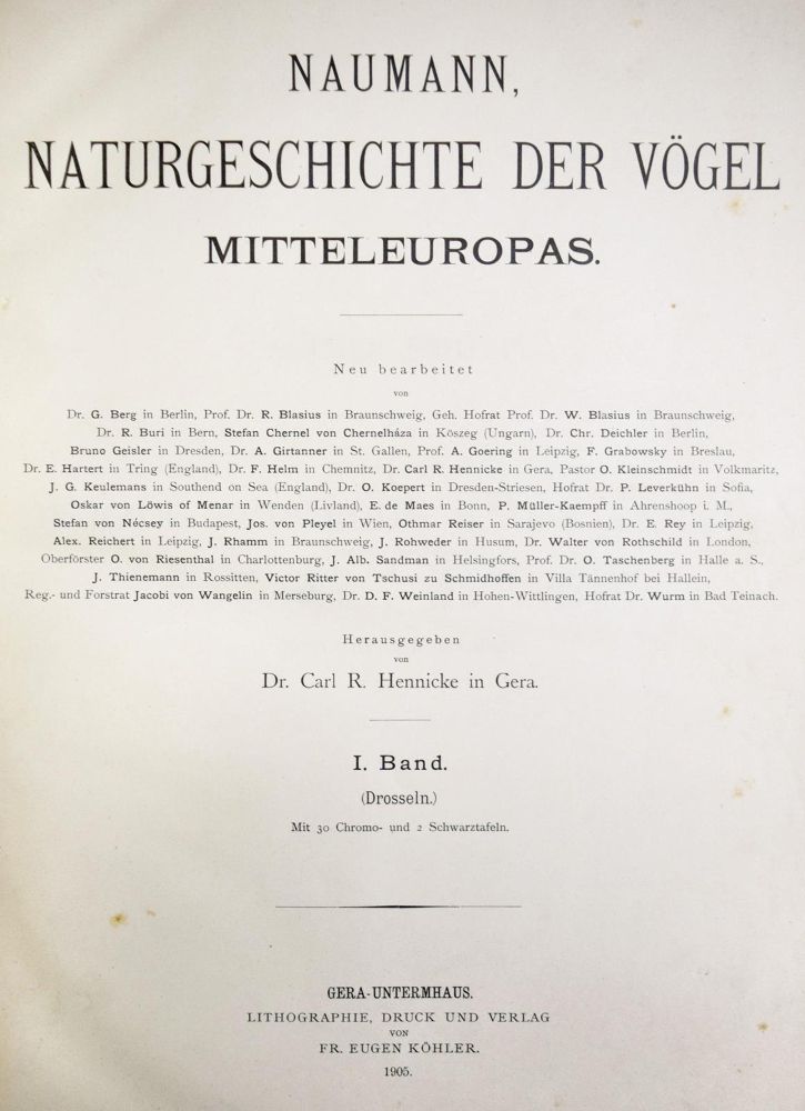 Große Abbildung Nr.3: 144-1476 Naumann,(J.A.).: (Zoologie, Vögel)