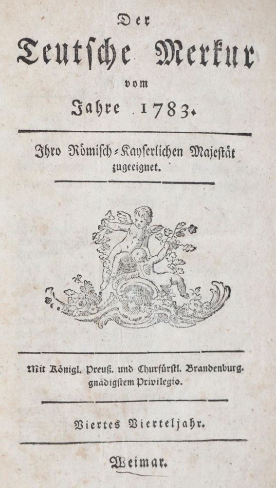 Große Abbildung Nr.1: 144-1483 (Wieland,C.M.).: (Verschiedene Gebiete - Varia, Aeronautik, Ballonica)