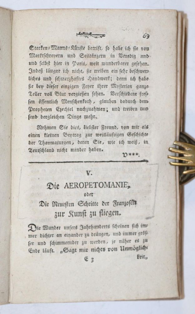 Große Abbildung Nr.2: 144-1483 (Wieland,C.M.).: (Verschiedene Gebiete - Varia, Aeronautik, Ballonica)
