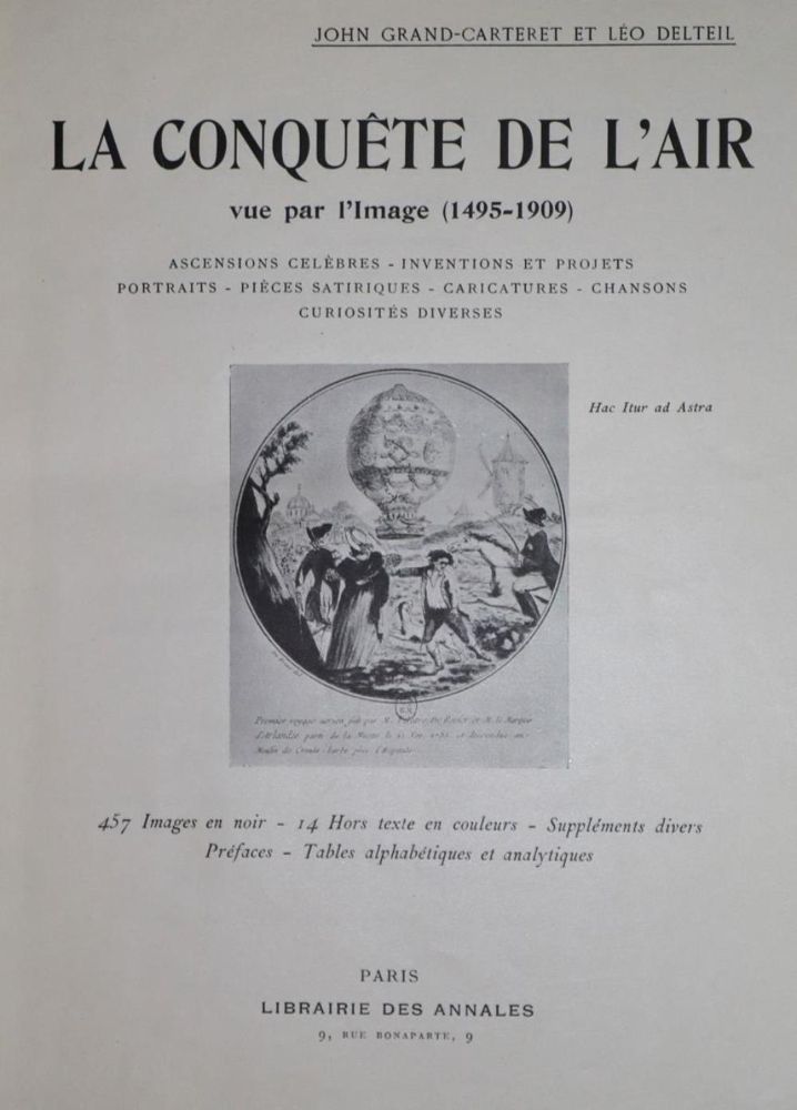 Große Abbildung Nr.1: 144-1484 Grand-Carteret,J. u. L.Delteil.: (Verschiedene Gebiete - Varia, Aeronautik)