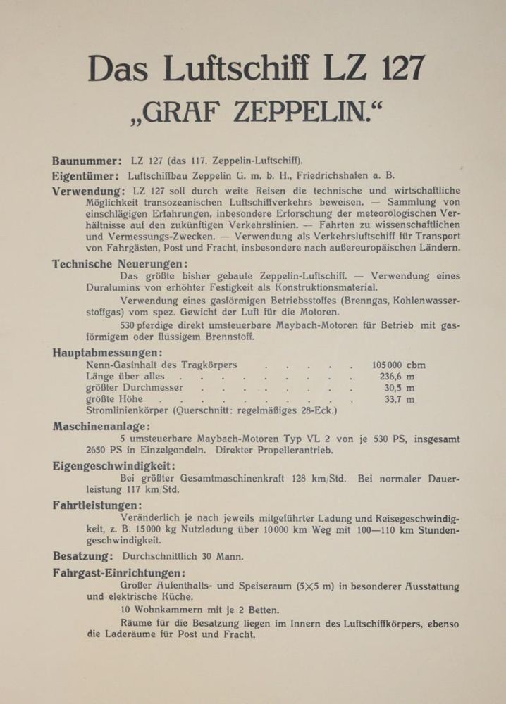 Große Abbildung Nr.1: 144-1488 LZ 127.: (Verschiedene Gebiete - Varia, Aeronautik, Zeppelin)