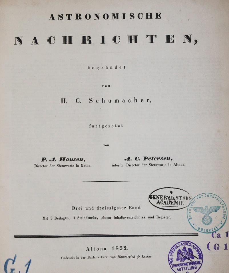 Große Abbildung Nr.2: 144-1502 Schumacher,H.C. (Hrsg.).: (Verschiedene Gebiete - Varia, Astronomie)