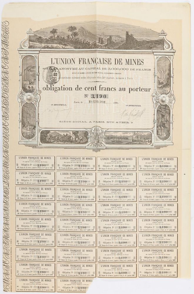 Große Abbildung Nr.3: 144-1511 Aktien.: (Verschiedene Gebiete - Varia, Bergbau)